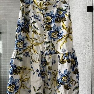 Joie Floral Midi Skirt - Blue and Yellow